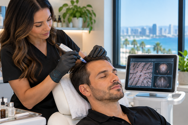 Close up of clear skin representing acne treatment education in San Diego, California
