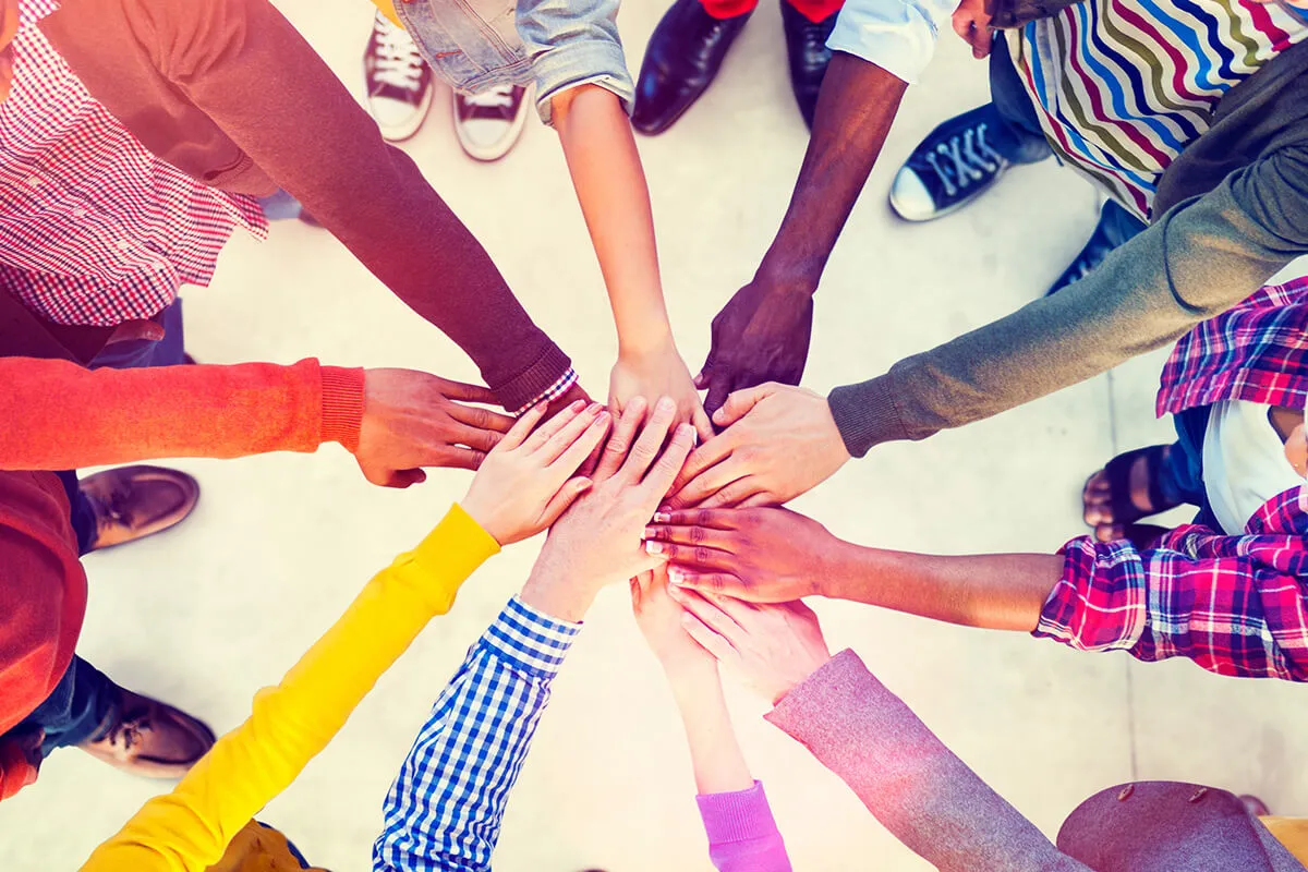 Hands holding in a circle