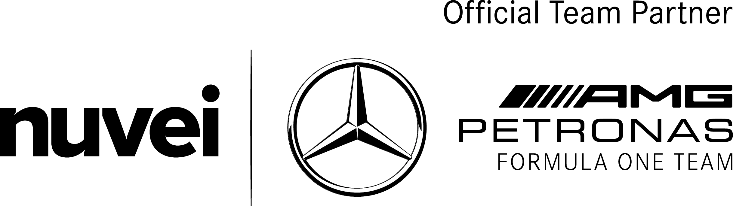 Nuvei and Mercedes-AMG PETRONAS F1 Team logo lockup