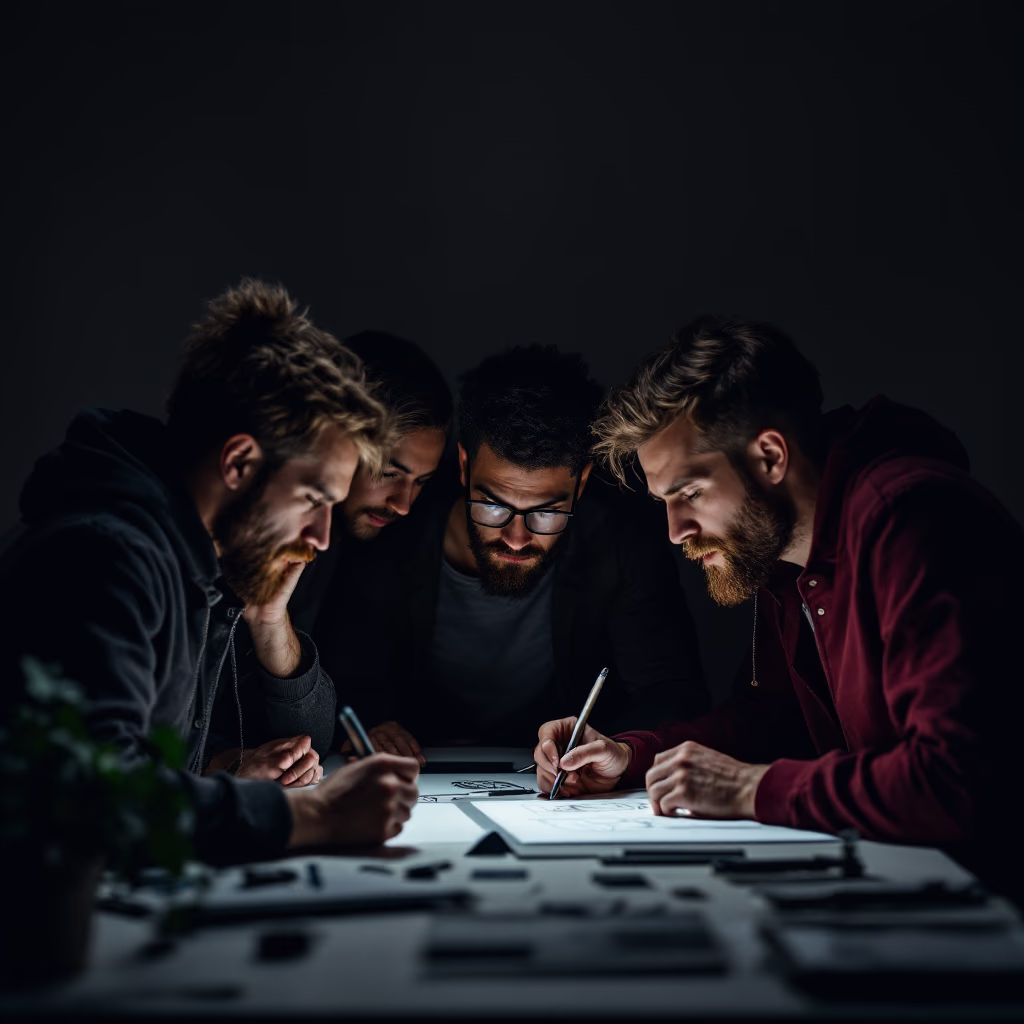 [team] image of teamwork in the studio (for a graphic design studio)