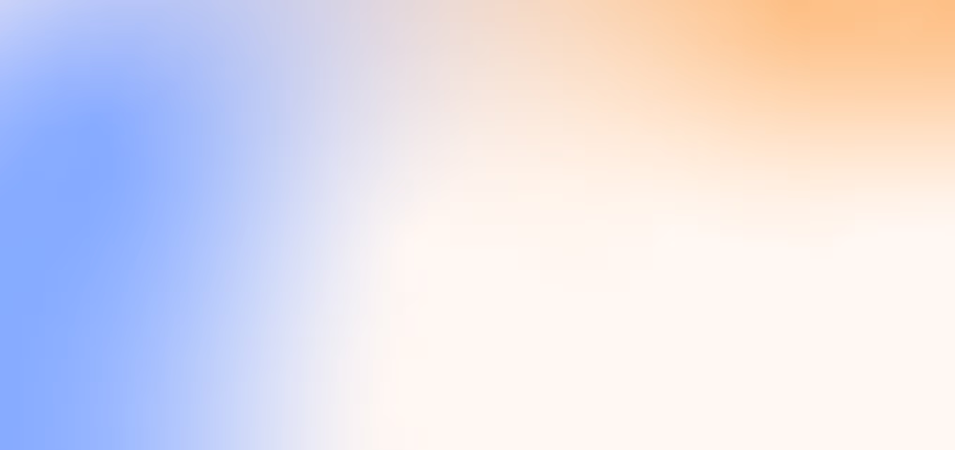 Sanfter Farbverlauf von Blau links zu Orange rechts mit weißem Übergang in der Mitte.