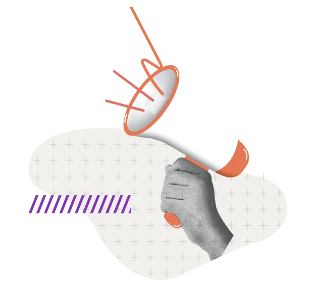 Illustration of a hand holding a megaphone announcing ARISTID news