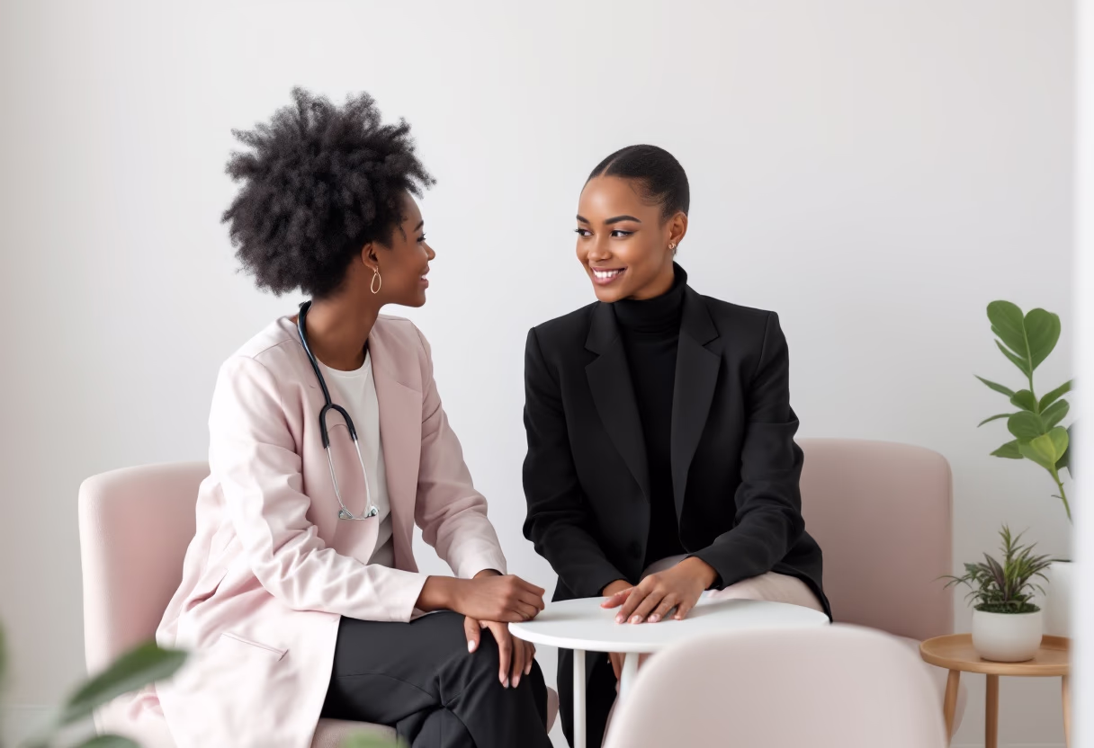 image of job applicants in a discussion at a medical clinic