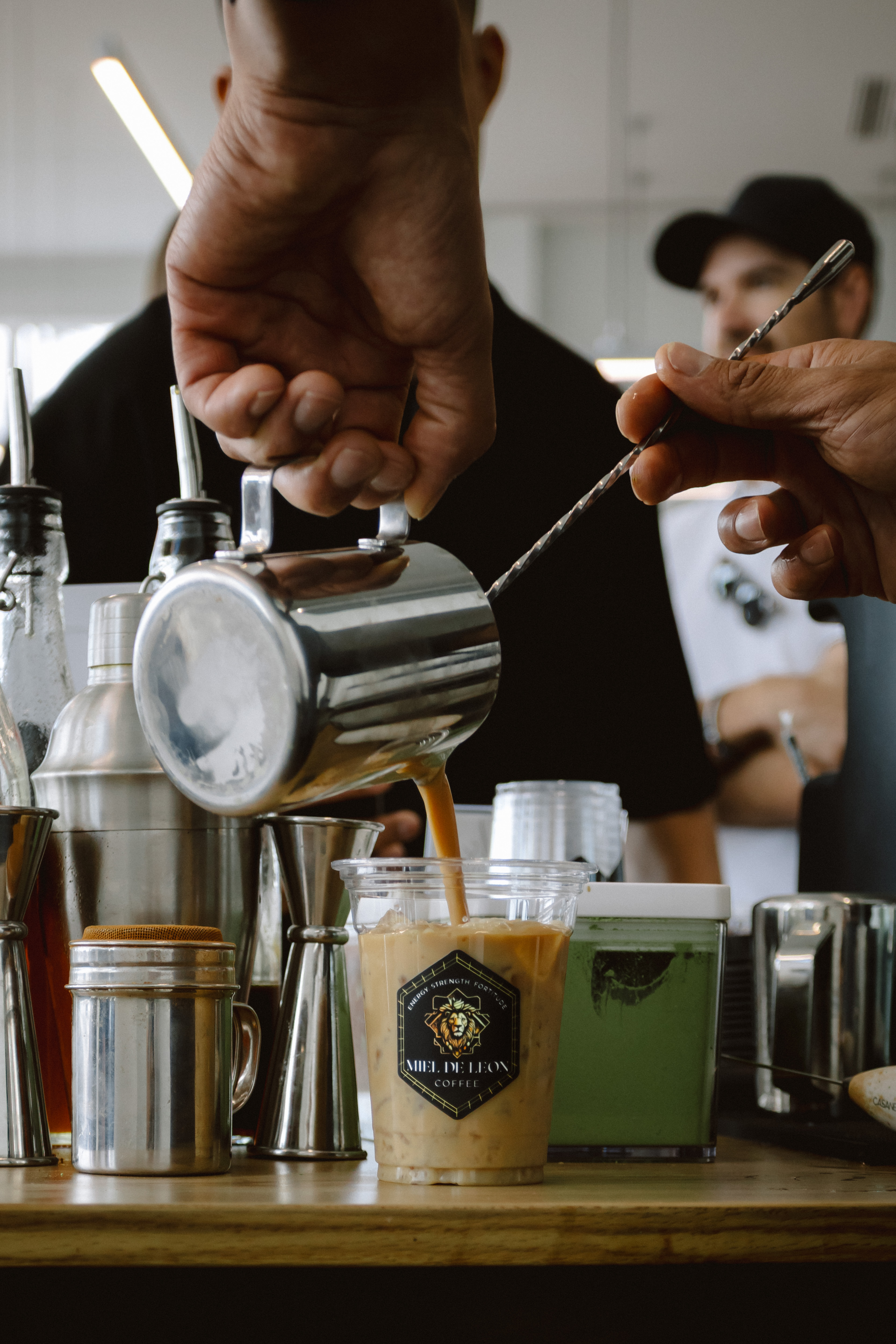 Miel De Leon Coffee baristas serving specialty coffee at a luxury corporate event in San Antonio