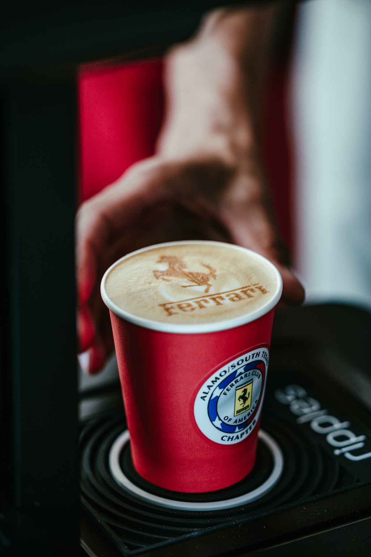 Latte art drink printer logo San Antonio