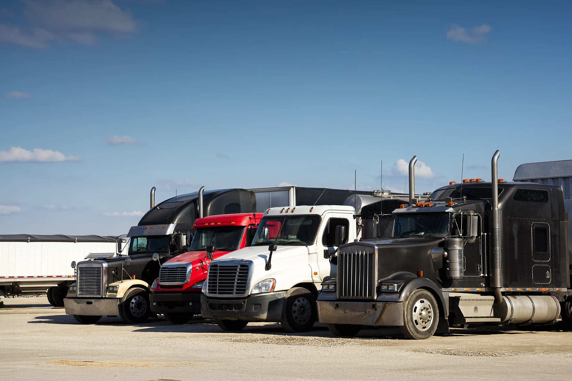 Mixed fleet of trucks