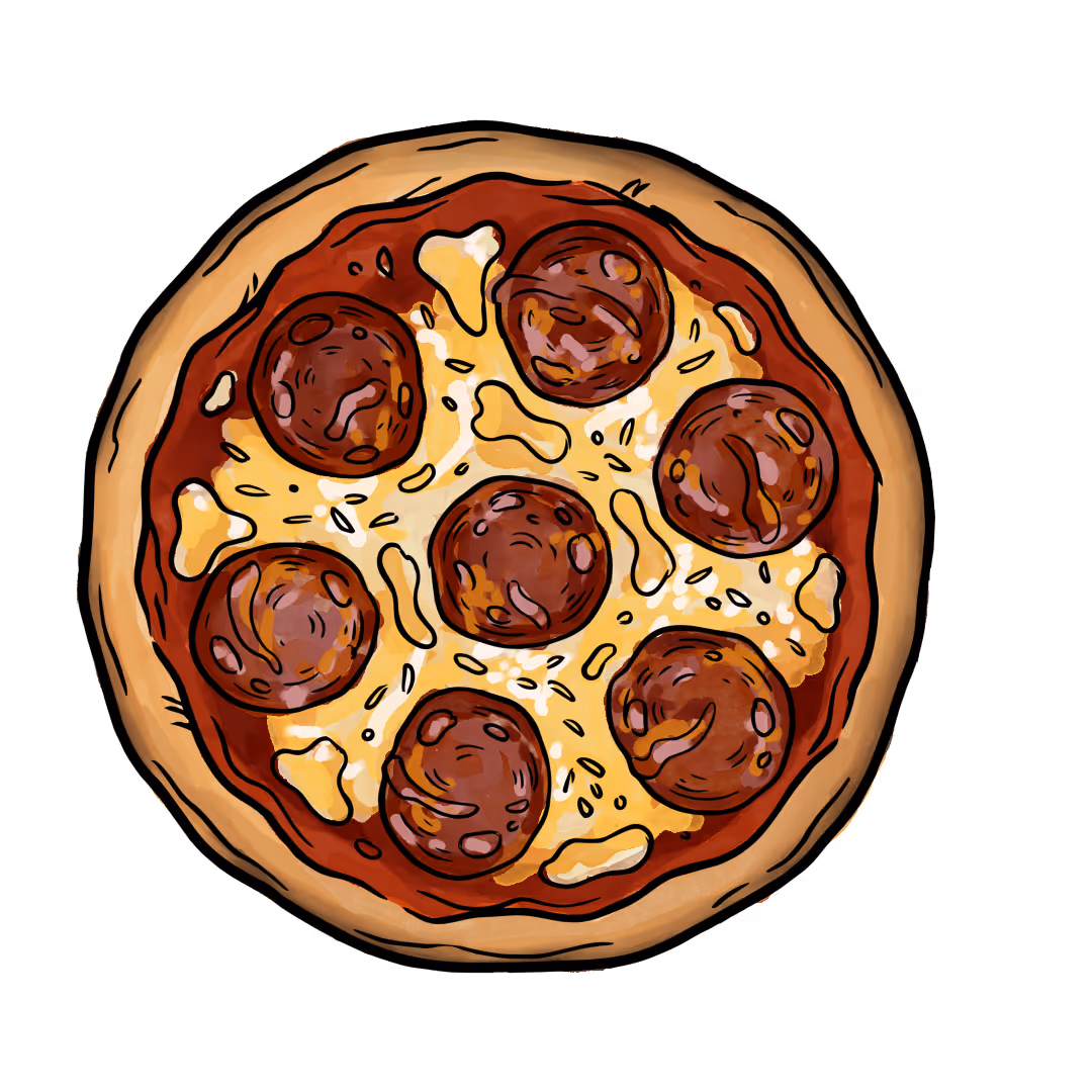 Illustration de notre pizza chorizo cuite au feu de vois.