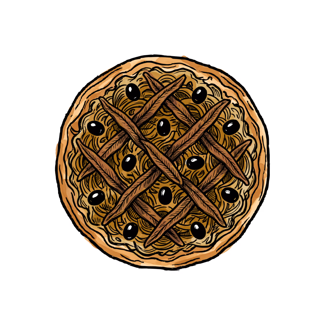 Illustration d'une grande pissaladière.