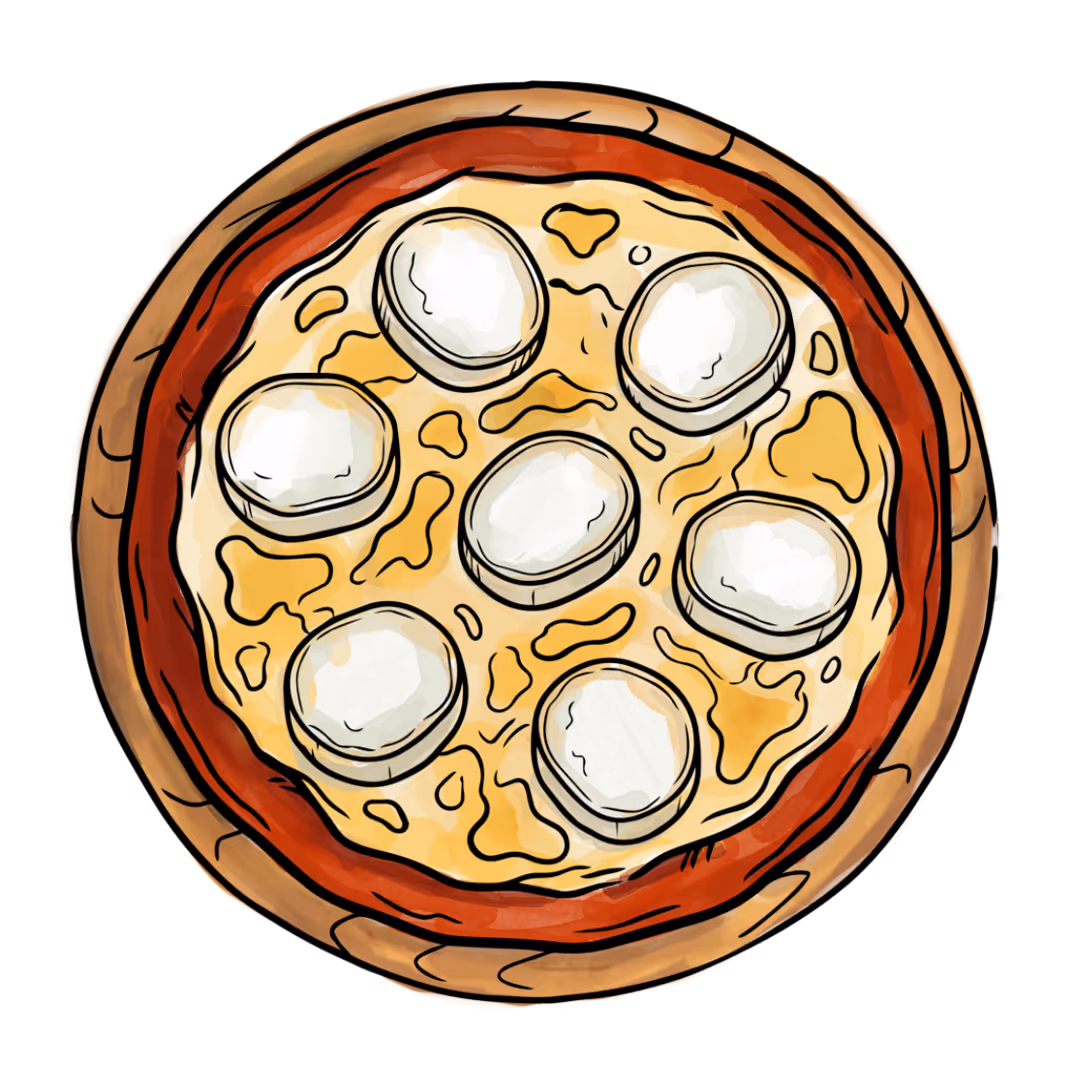 Illustration de notre pizza chèvre cuite au feu de vois.