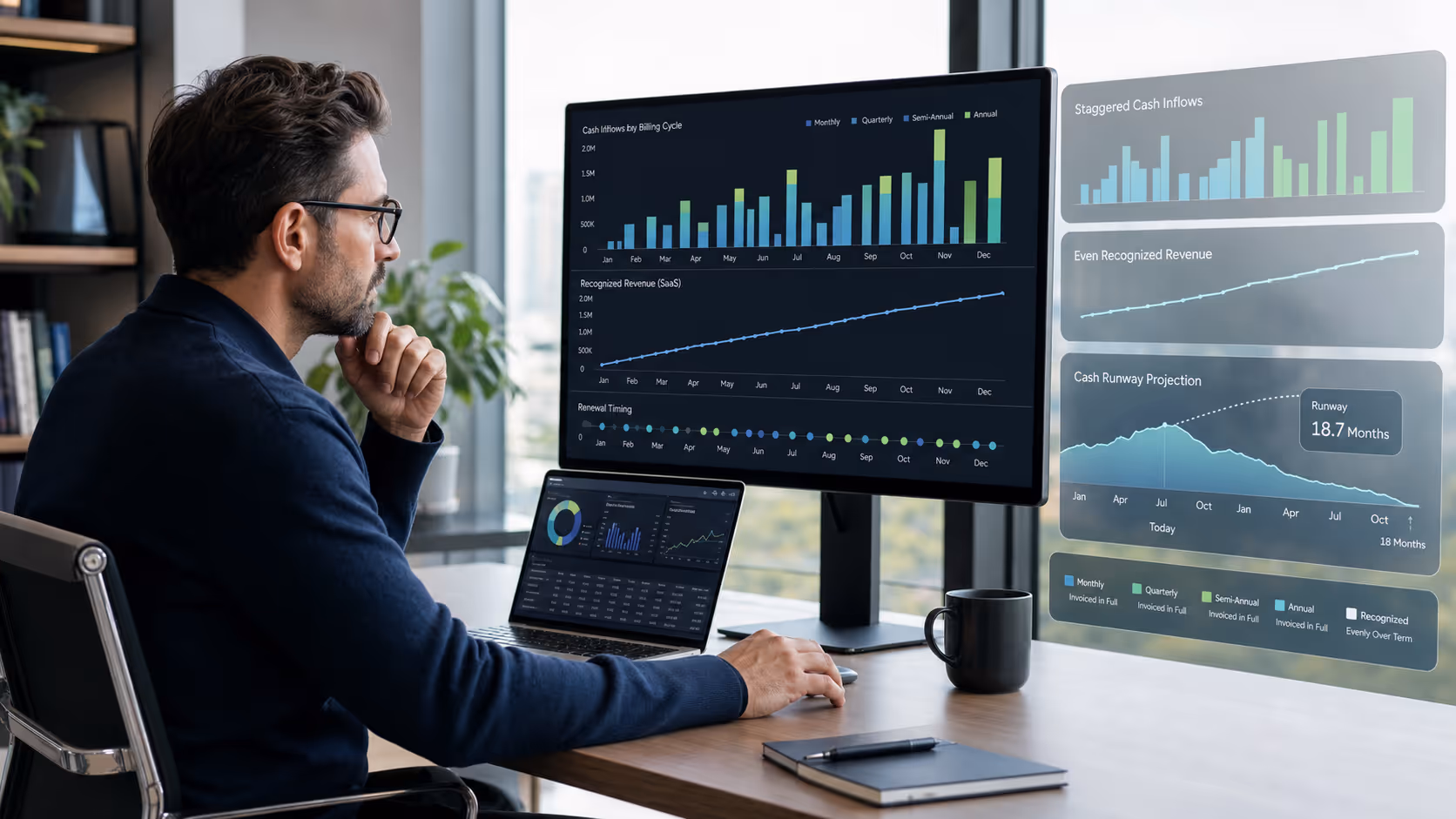 How to Forecast SaaS Revenue and Cash Runway Across Monthly, Quarterly, and Annual Plans