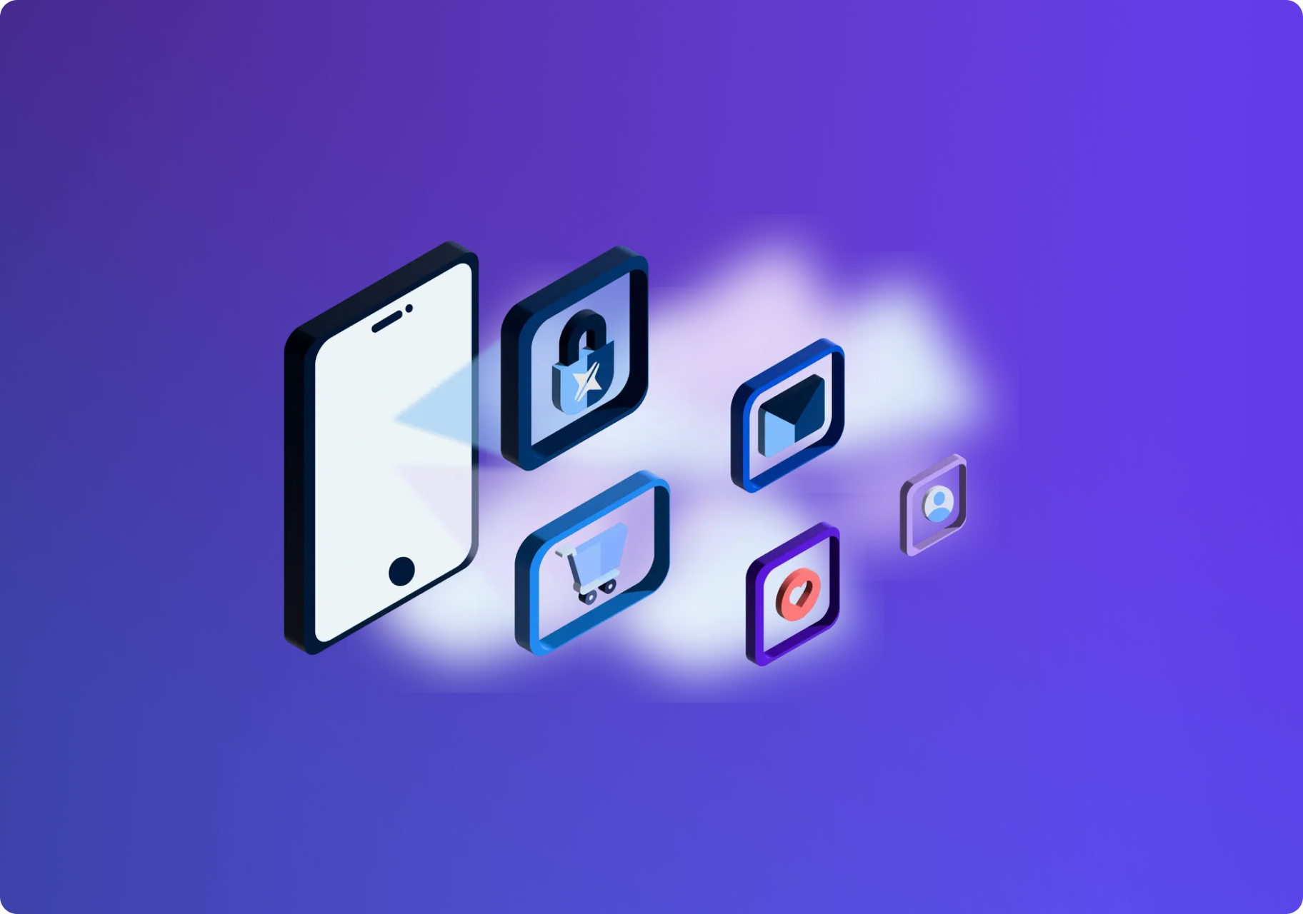 Phone with apps on screen