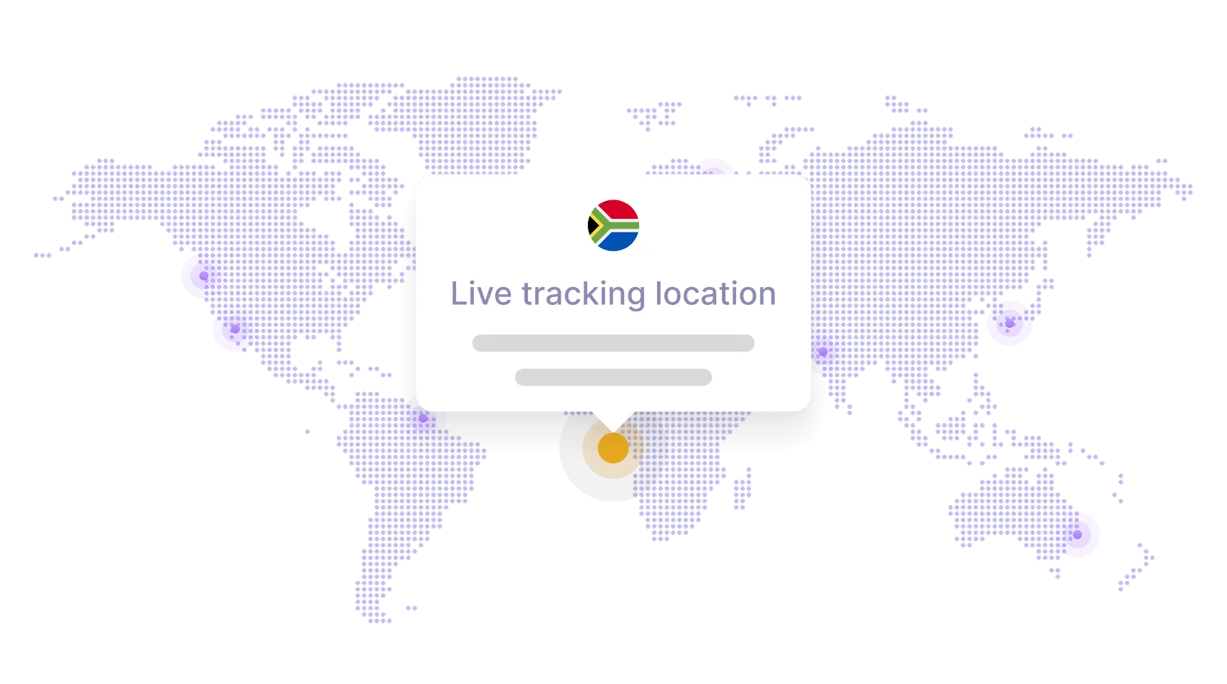 A world map with the words live tracking location.