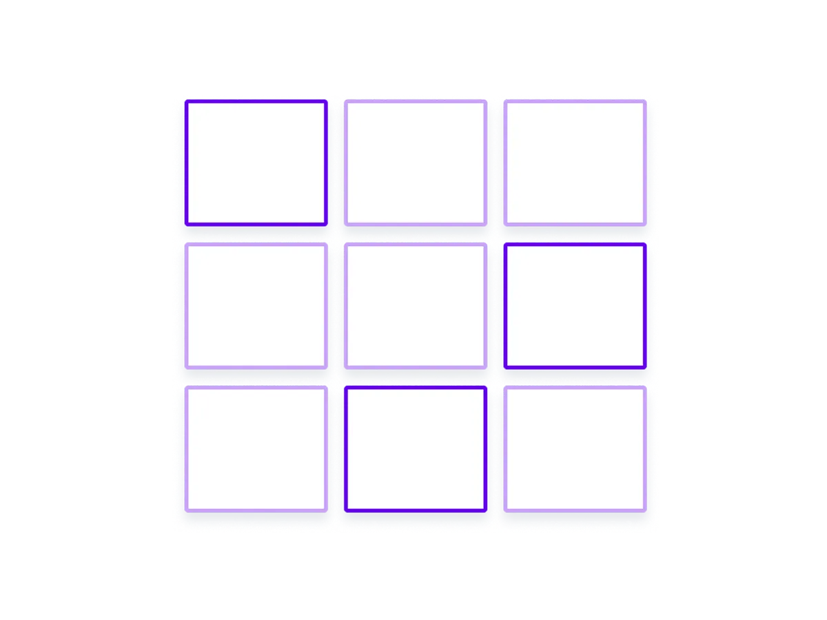 A set of four squares with four squares in the middle.