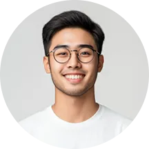 A man wearing glasses and a white t - shirt.