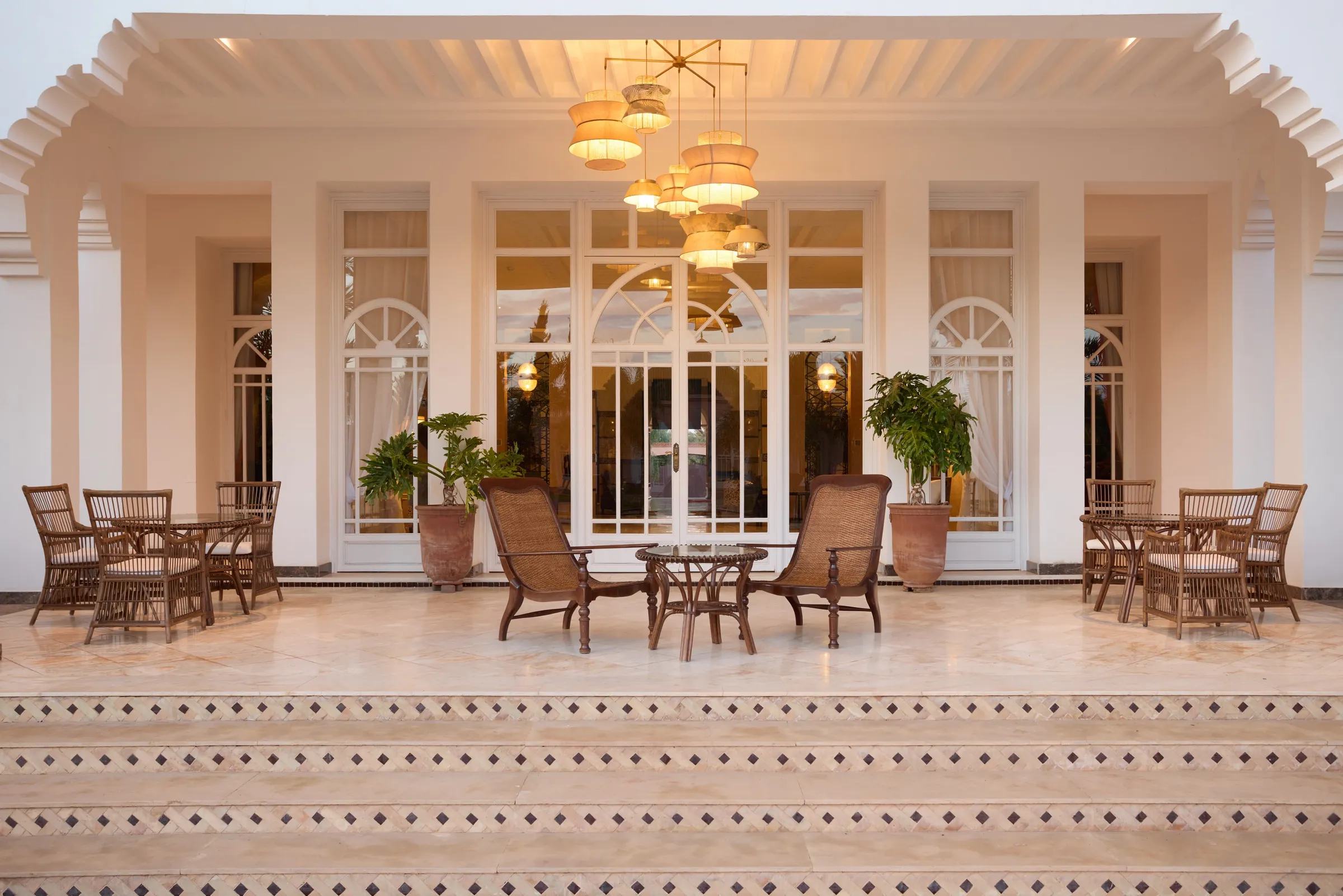 Arcaded veranda of a private villa near Marrakech