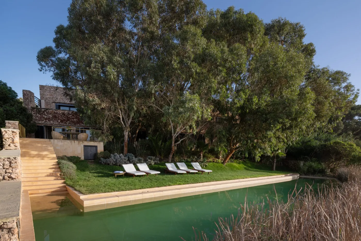 Private pool and garden of a villa in Oualidia, on Morocco's Atlantic coast