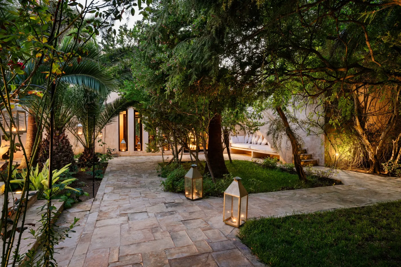 Garden path of a private villa in Oualidia