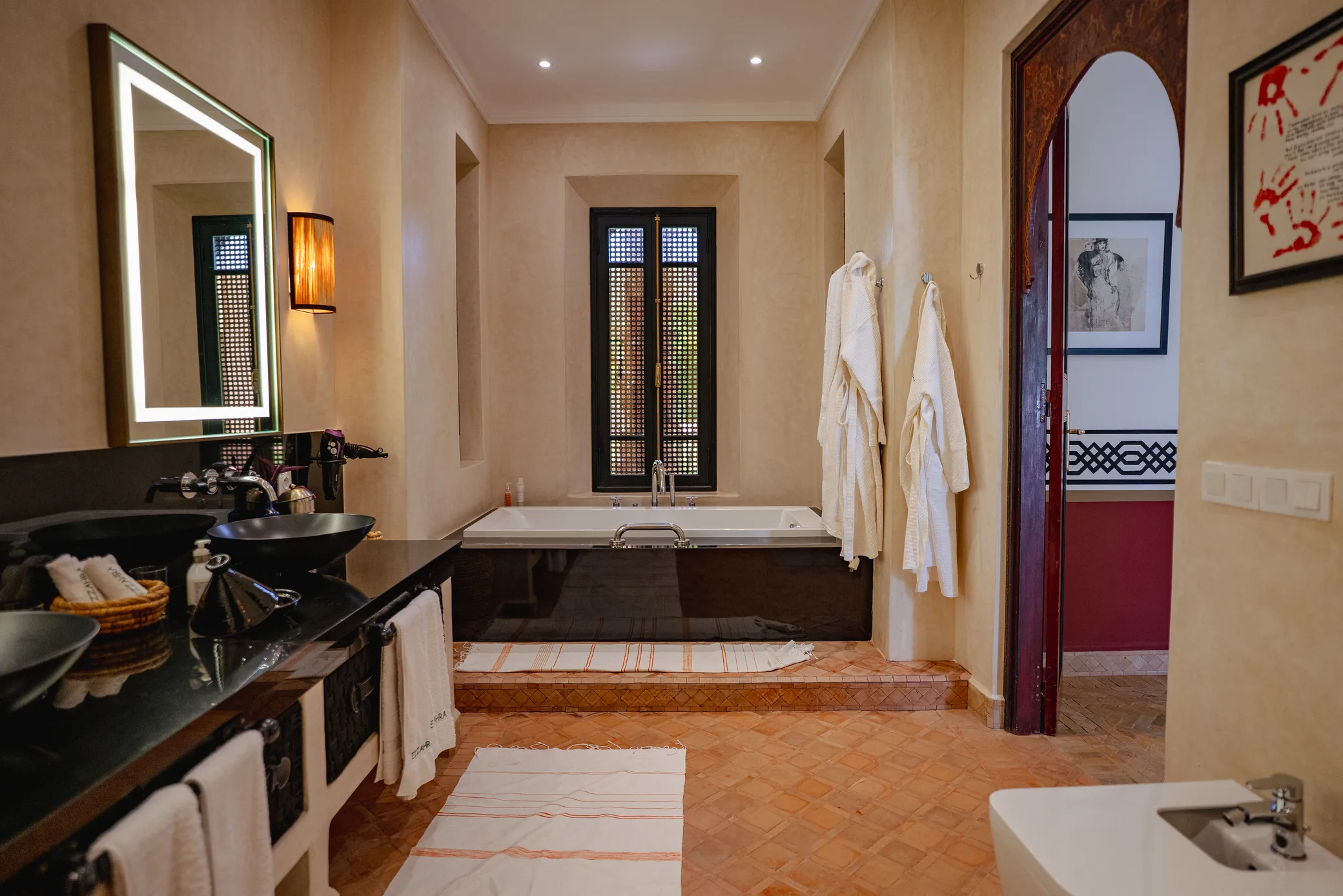 Marble bathroom at Ezzahra Estate
