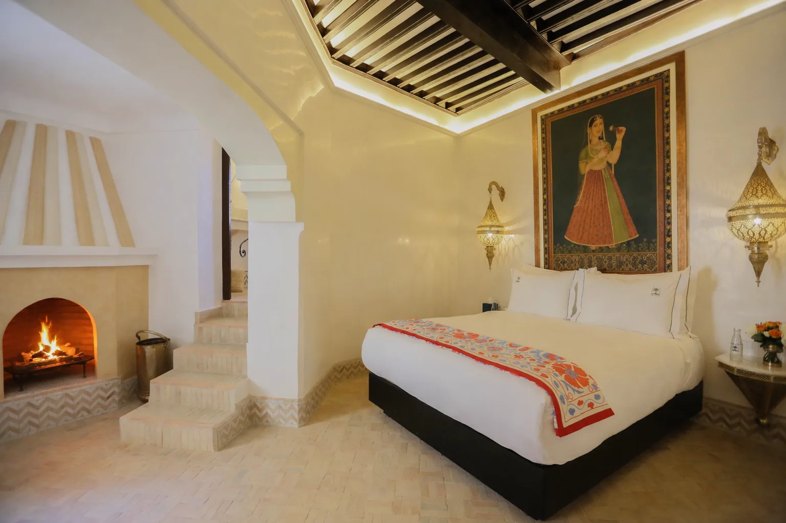 Fireplace suite at Riad Dar Saeed