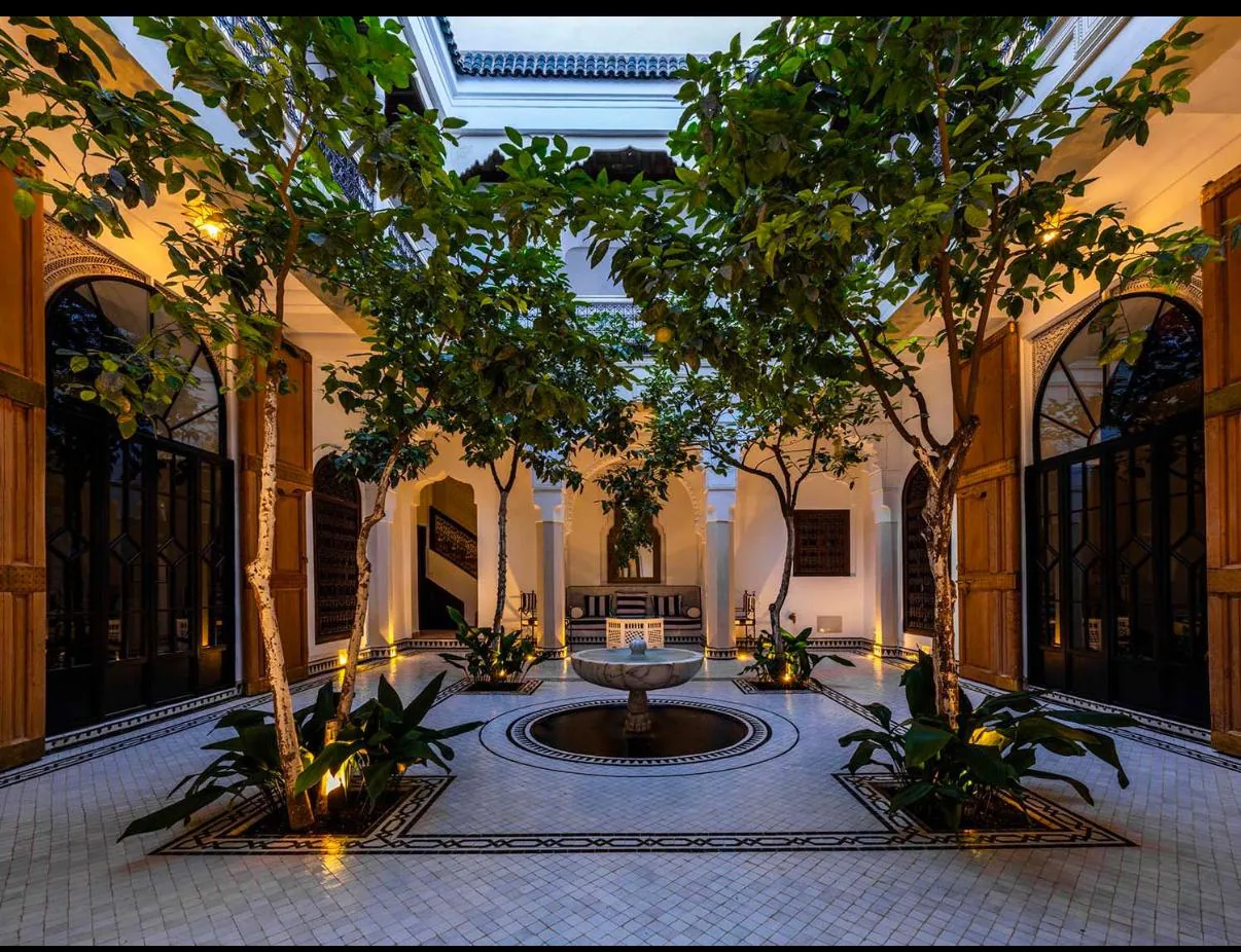 White courtyard at Riad Dar Saeed