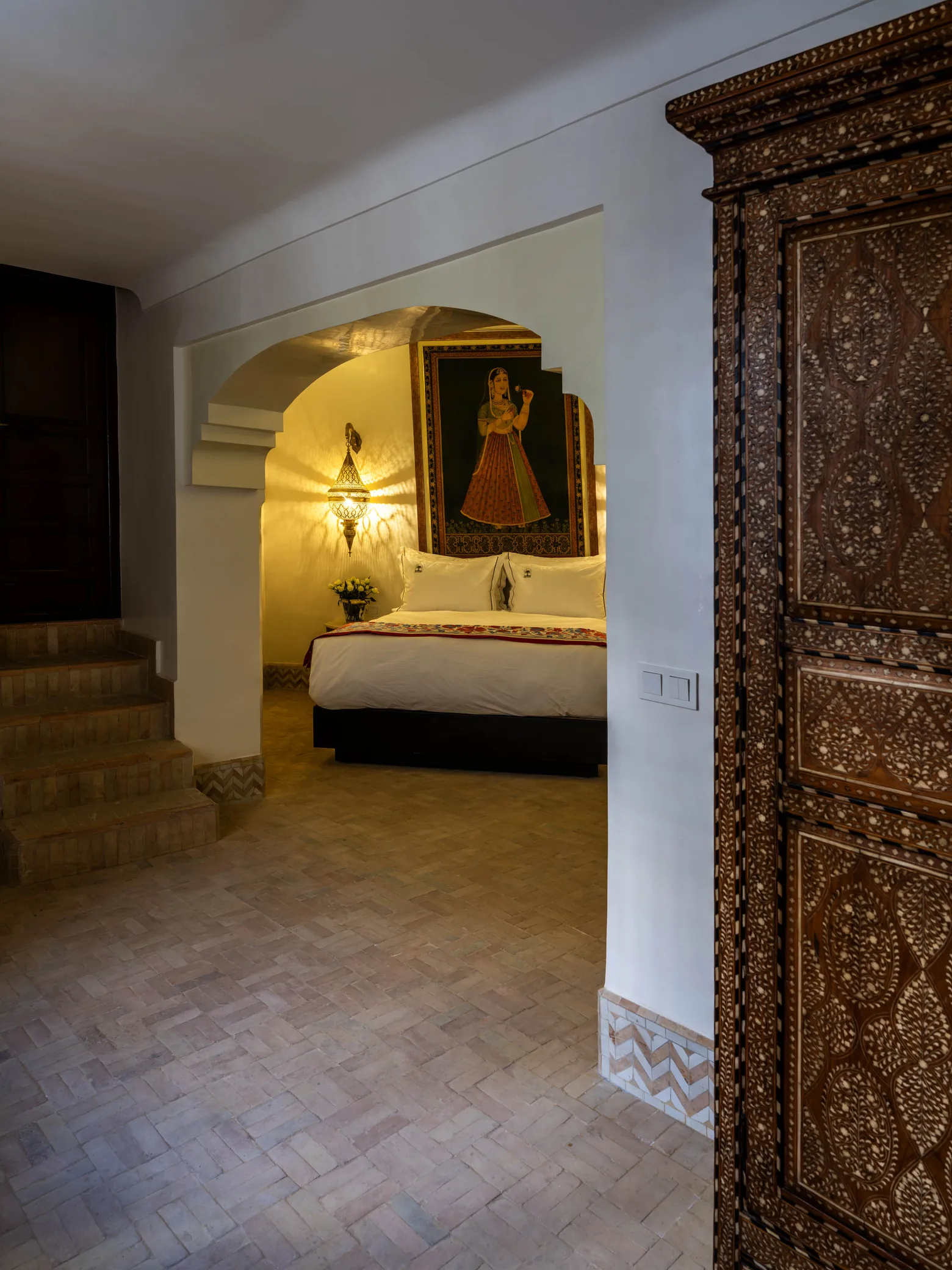 Hand-carved door at Riad Dar Saeed