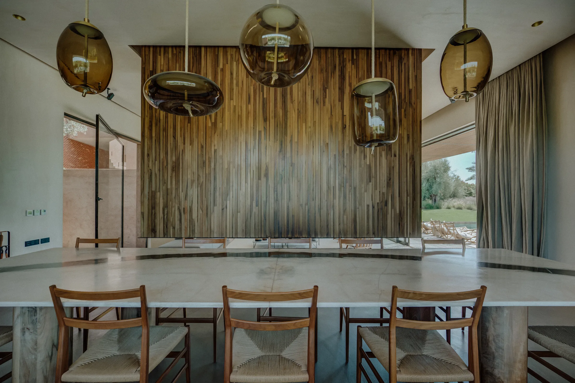 Villa Kalliope, private villa rental in the Palmeraie, Marrakech: dining room