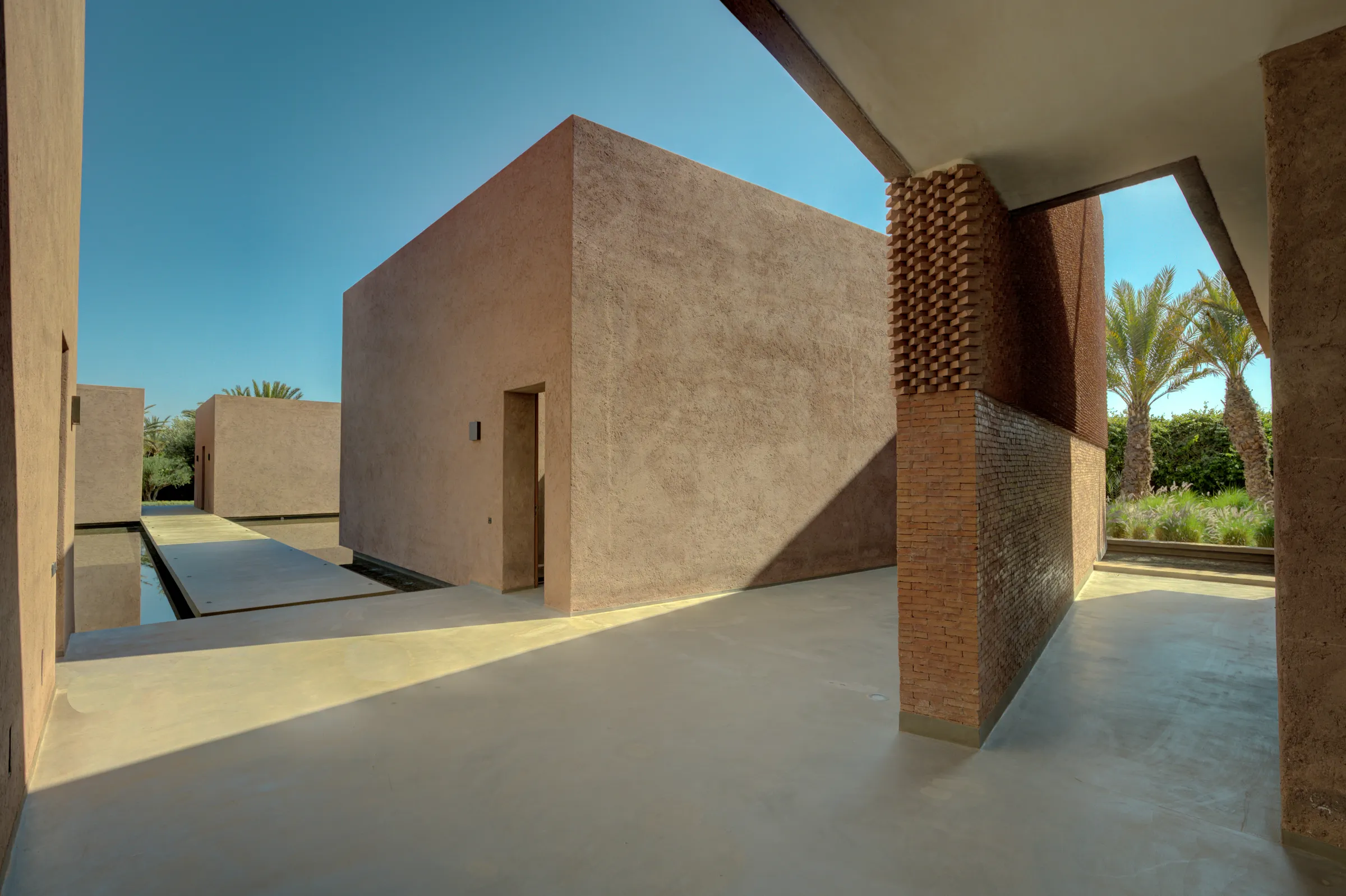 Villa Kalliope, private villa rental in the Palmeraie, Marrakech: contemporary architecture