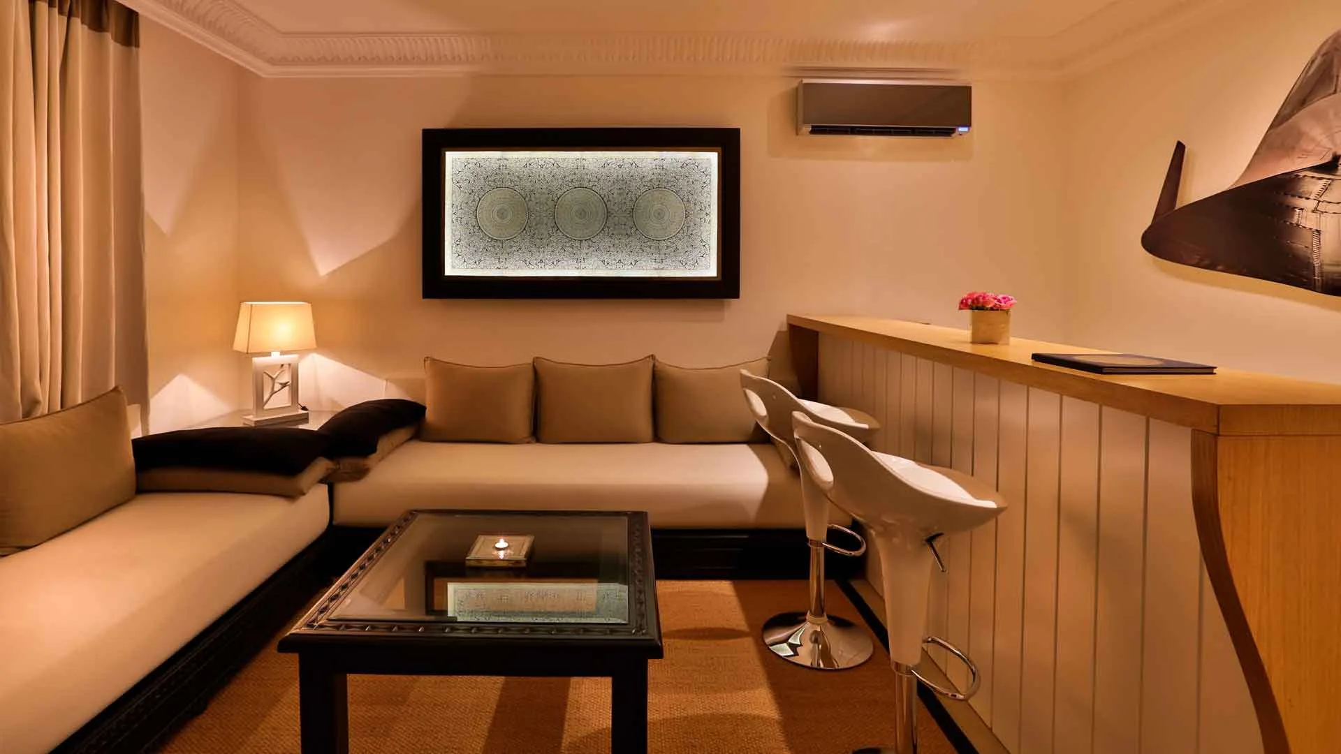 Villa Olympia, private villa rental in Bab Atlas, Marrakech: bar lounge