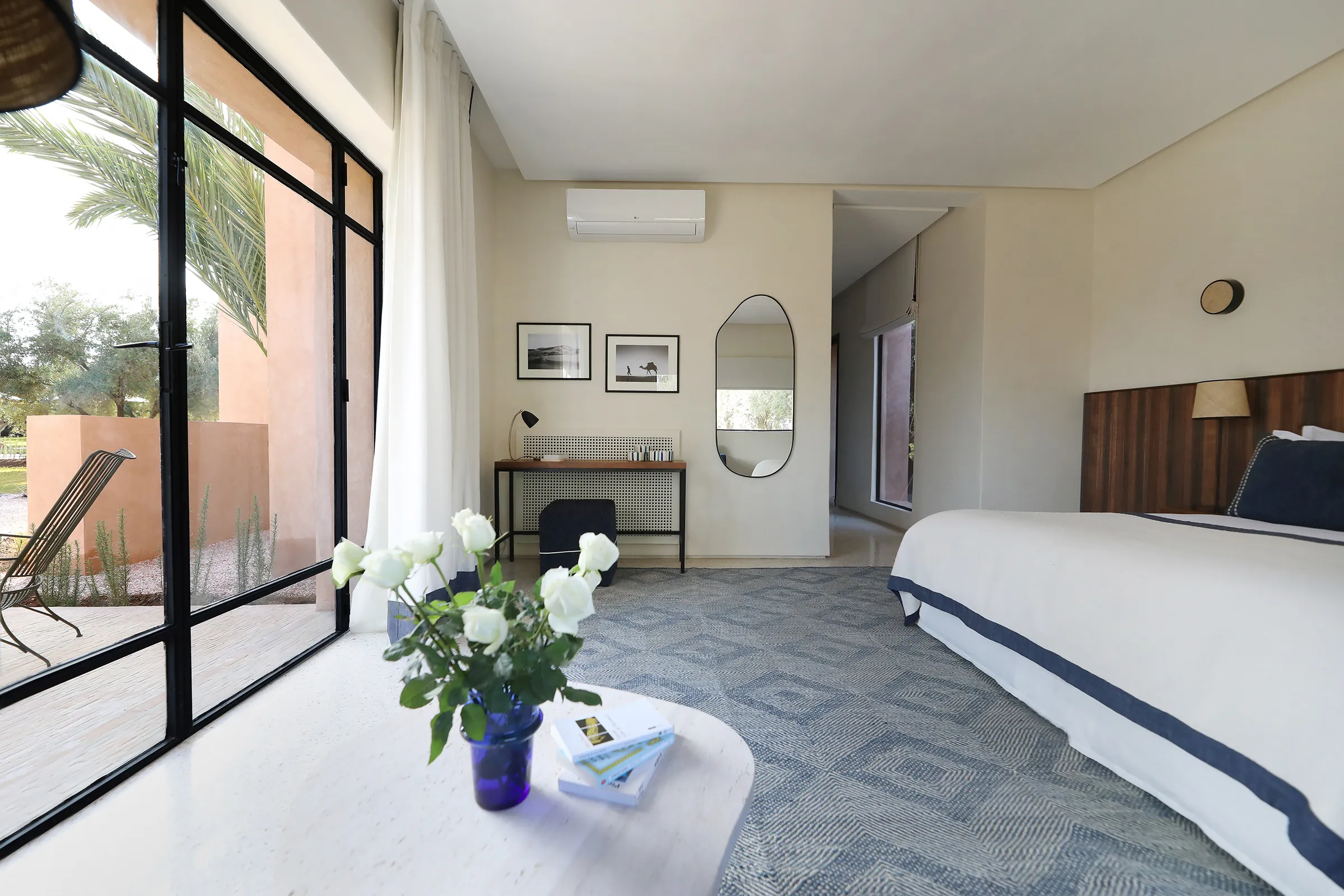 Villa Eos, private villa rental in the Palmeraie, Marrakech: suite with garden access