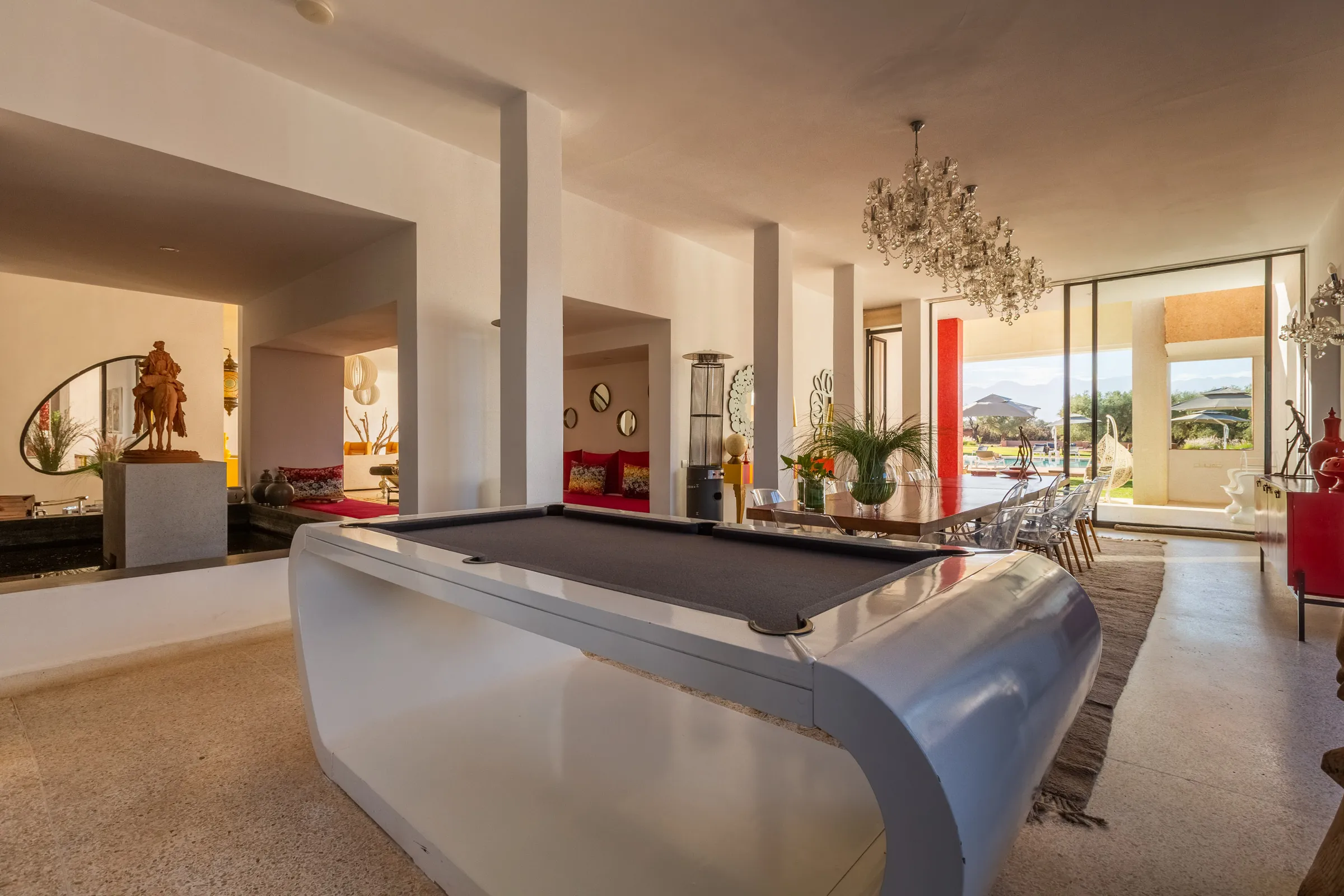 Villa Chloé, private estate rental in Sidi Abdellah Ghiat, Marrakech: billiards room