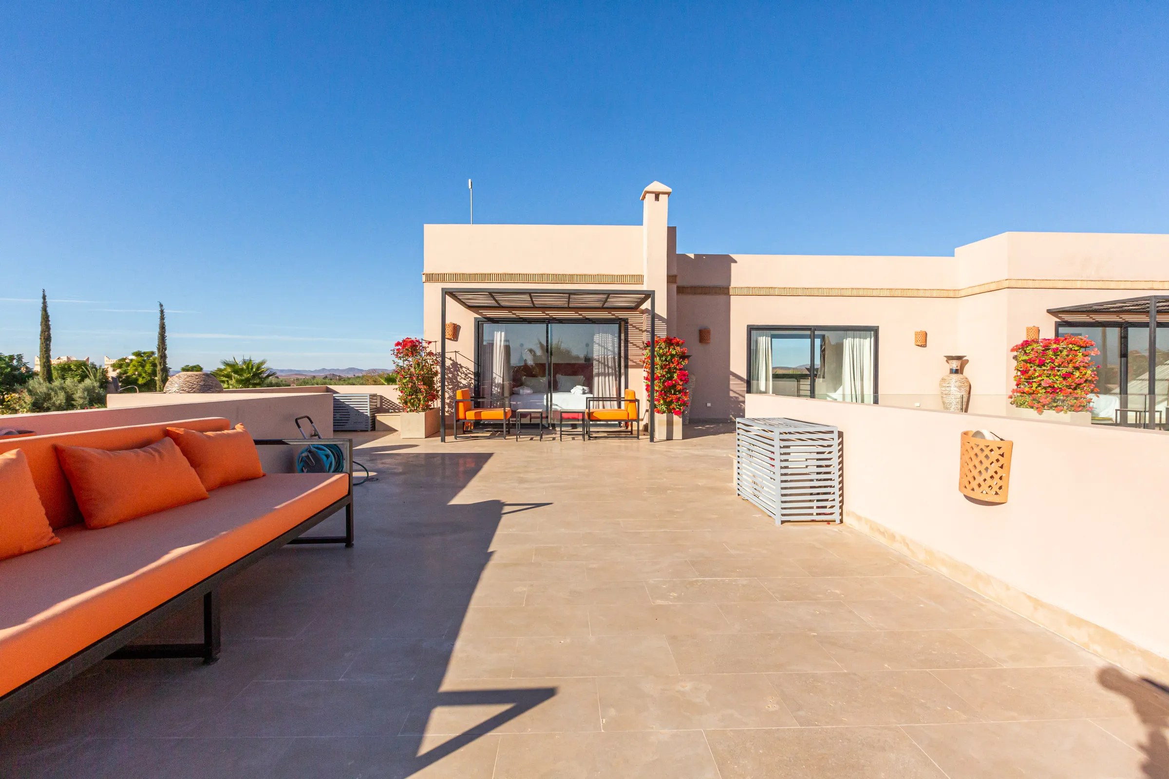 Villa Maia, private villa rental on the Route de Fès, Marrakech: rooftop terrace