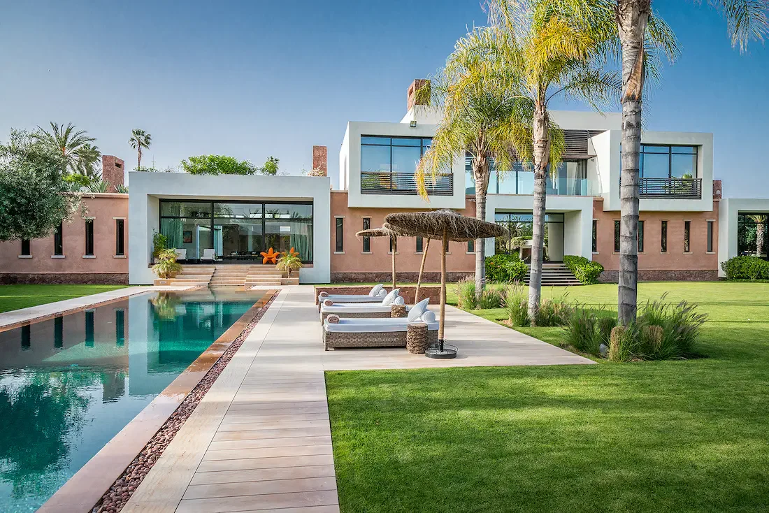 Villa Althea, private villa rental in Bab Atlas, Marrakech: pool and contemporary villa
