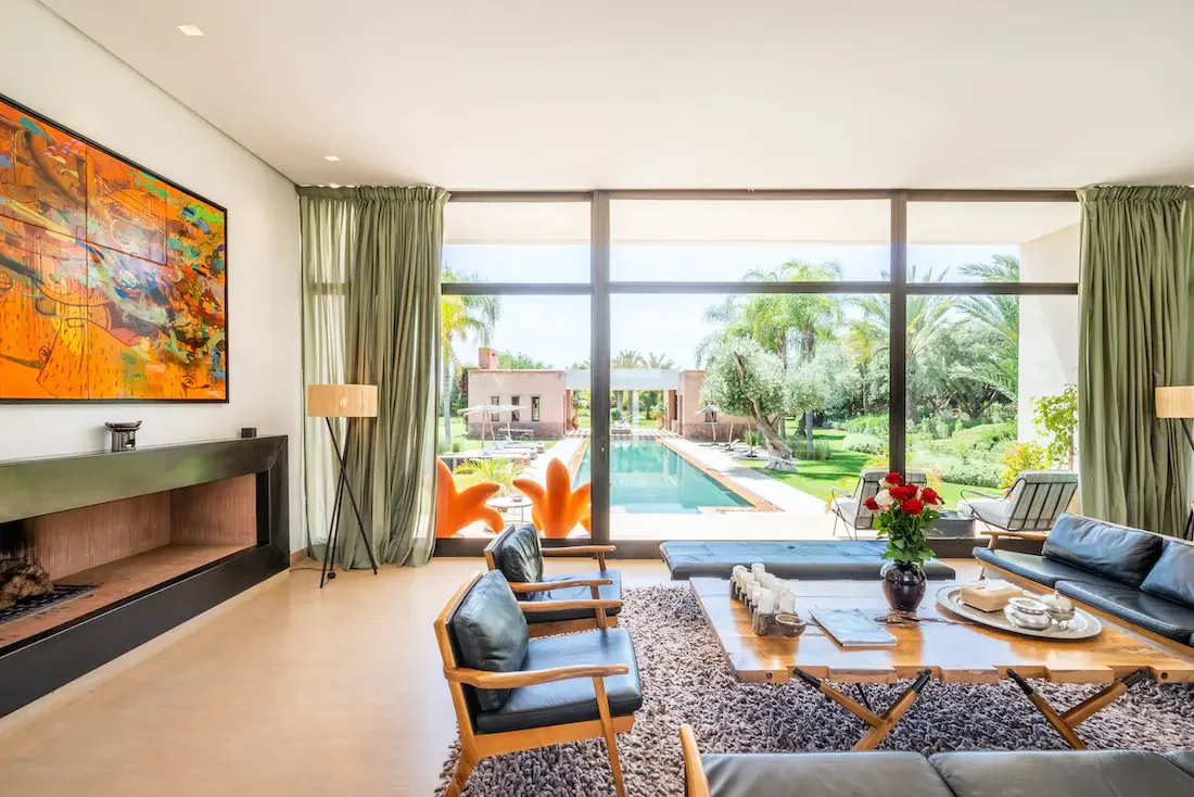 Villa Althea, private villa rental in Bab Atlas, Marrakech: bright living room