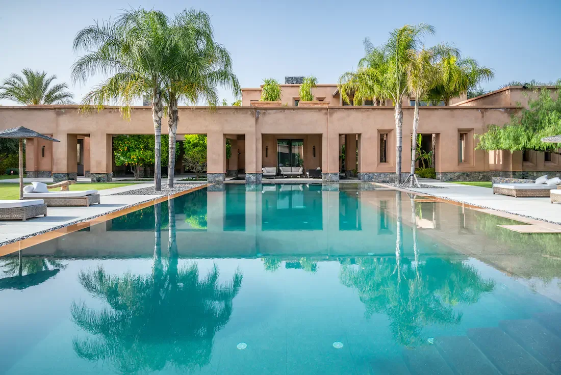 Villa Nerea, private villa rental in Bab Atlas, Marrakech: pool facing the villa