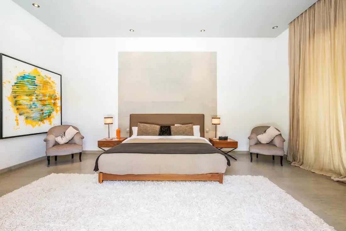 Villa Nerea, private villa rental in Bab Atlas, Marrakech: bright bedroom