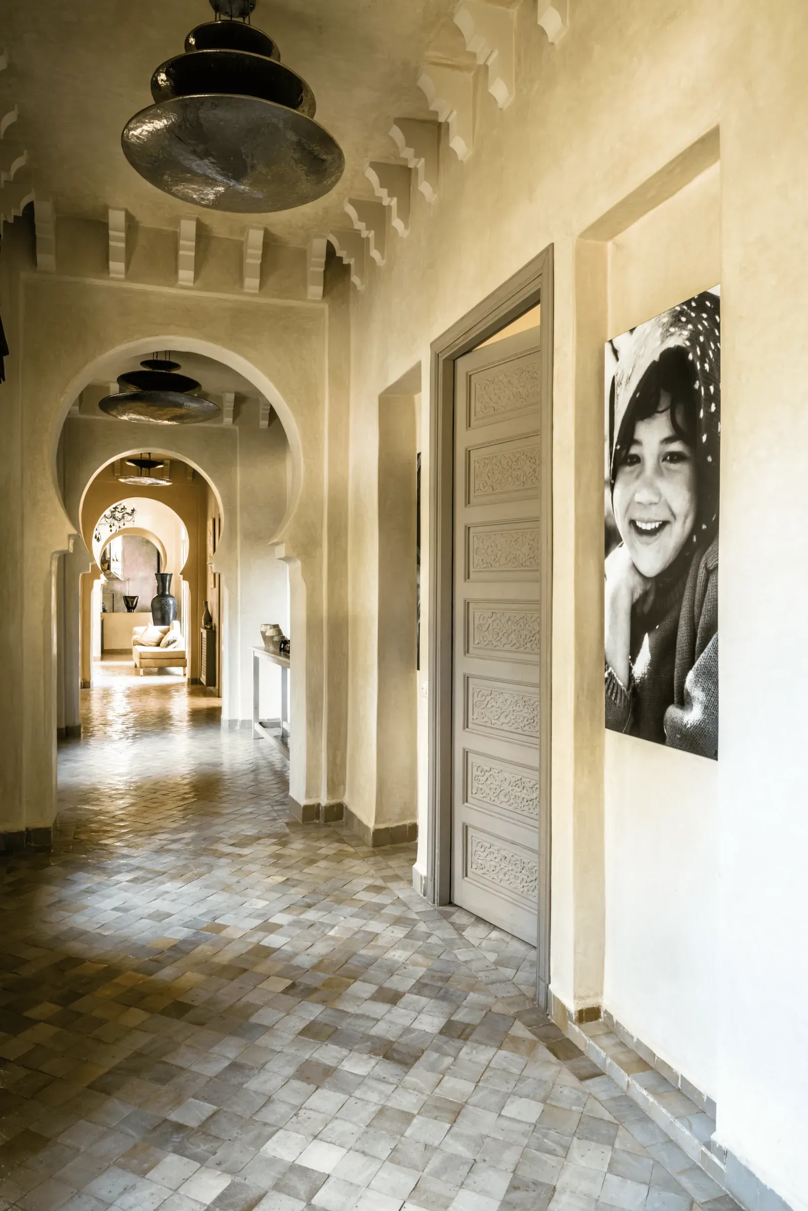 Villa Danae, private villa rental in Sidi Abdellah Ghiat, Marrakech: arched hallway