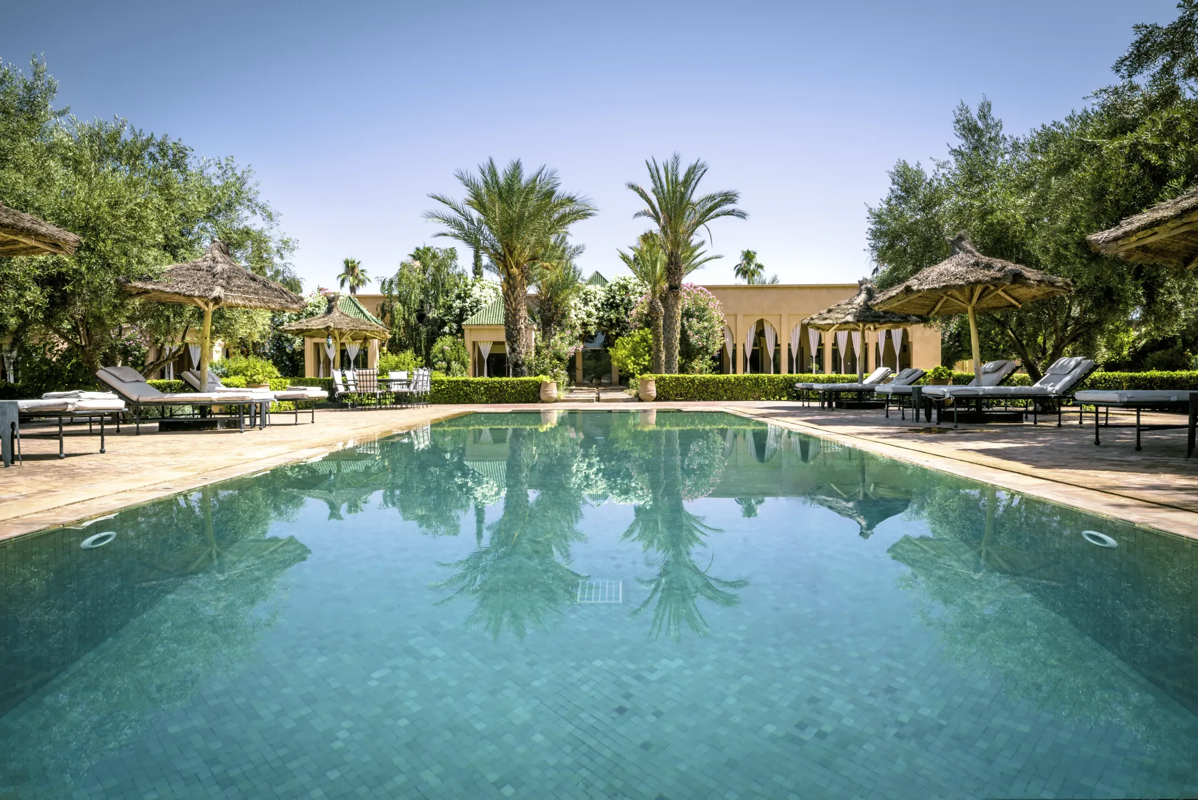 Villa Danae, private villa rental in Sidi Abdellah Ghiat, Marrakech: pool facing the villa