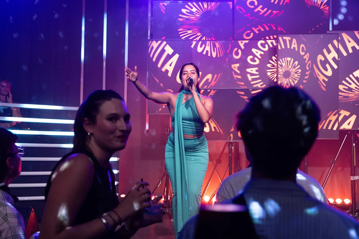 Singer Cachita performs on stage