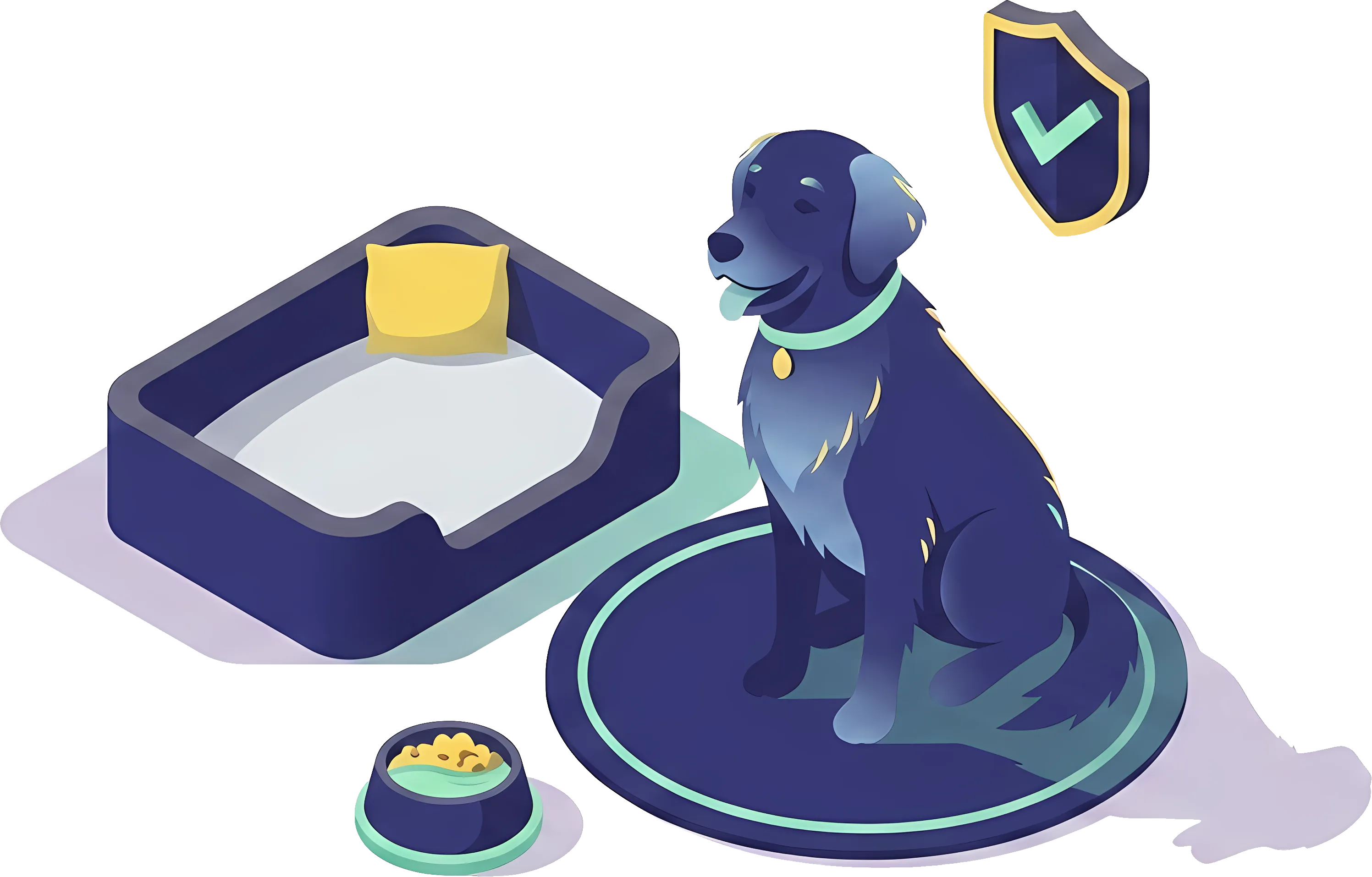 Dog with a shield