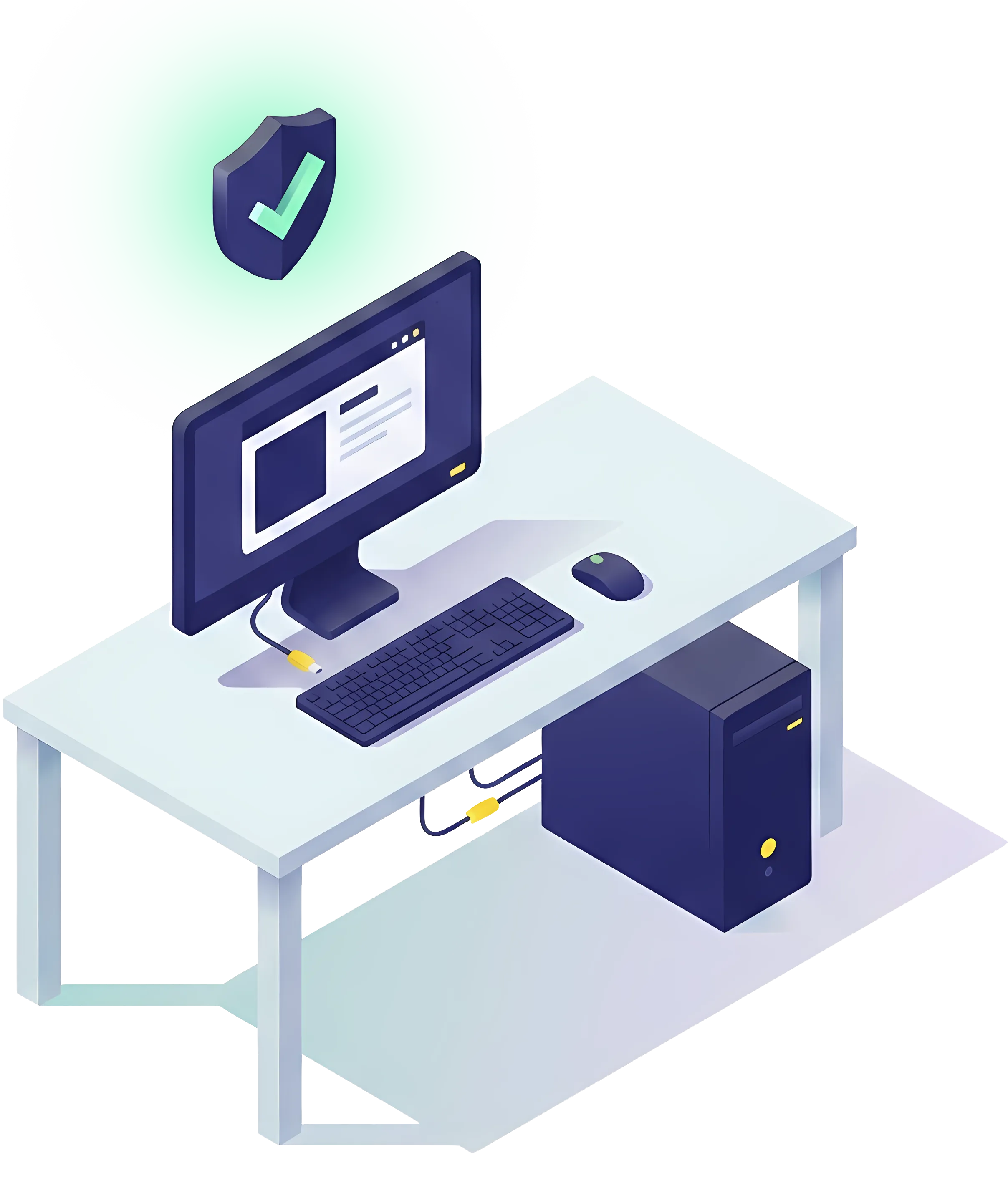 Home computer with a protection shield