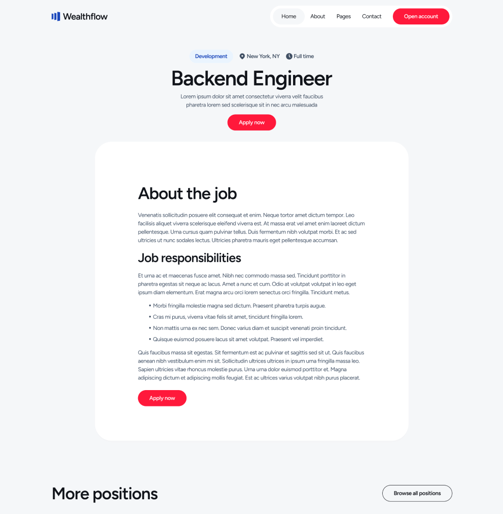Wealthflow - Career Single Main Page - Bank Webflow Template | BRIX Template