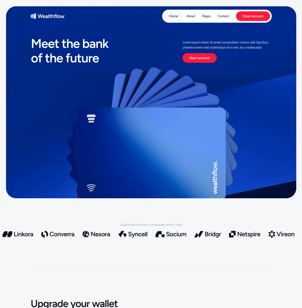 Wealthflow - Home V2 Main Page - Bank Webflow Template | BRIX Template