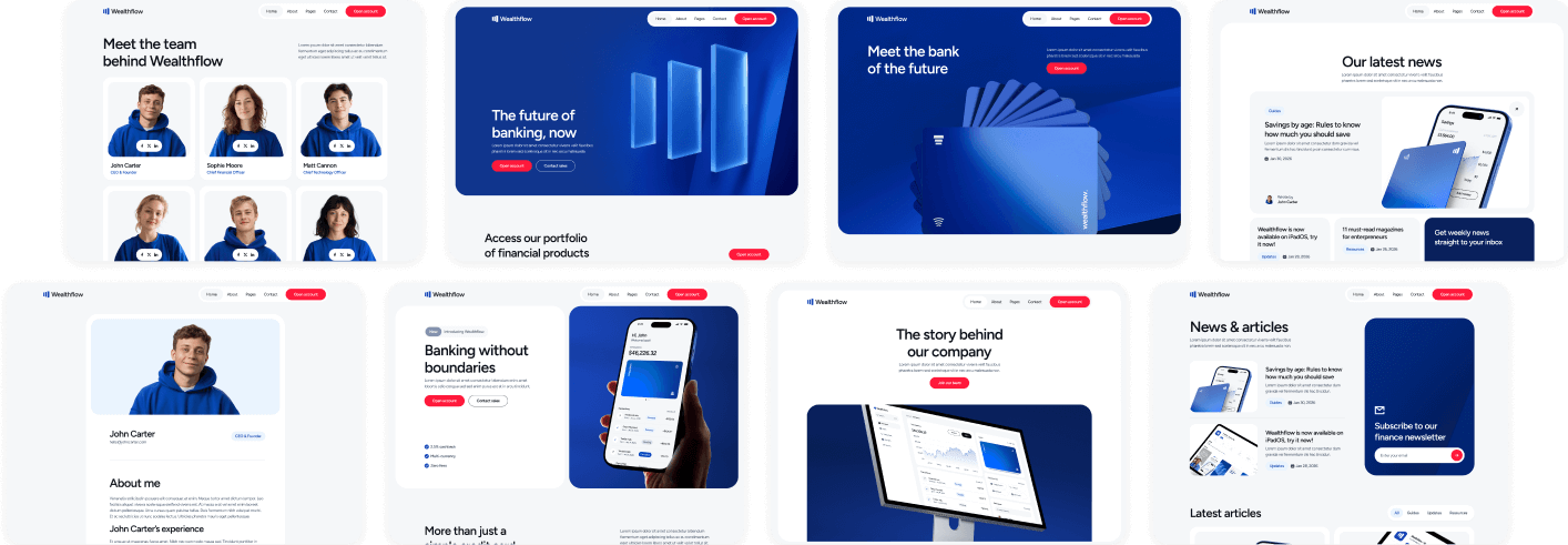 Wealthflow - Banner - Bank Webflow Template | BRIX Template