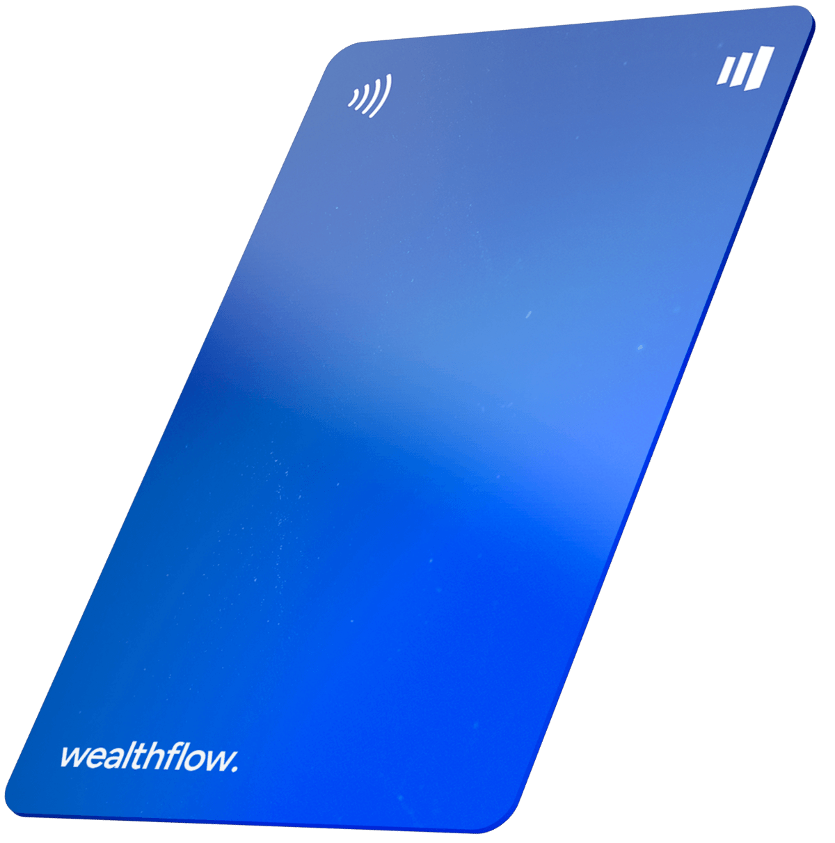 Wealthflow Contactless Blue Card With Gradient Finish - Wealthflow Webflow Template | BRIX Template
