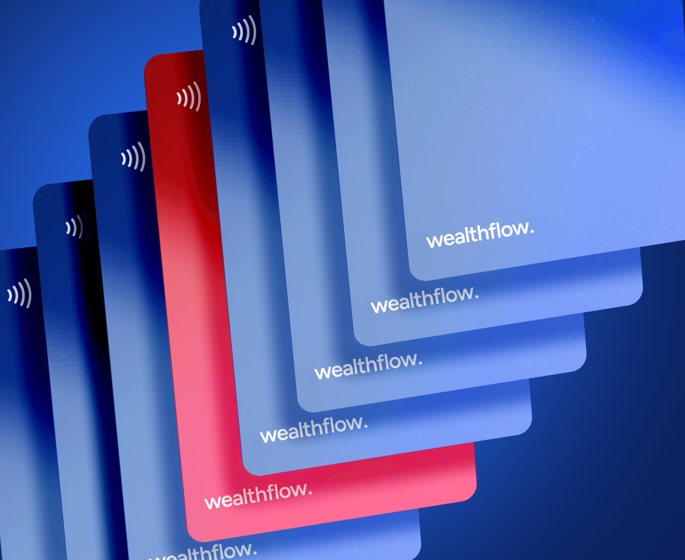 Vivid Blue Gradient Background With Dark Vignette - Wealthflow Webflow Template | BRIX Template