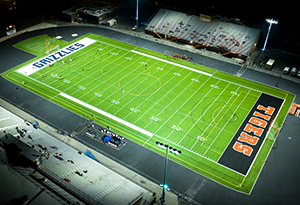 Endzone camera equipment during football game