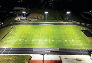 Endzone camera equipment during football game