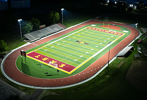 Endzone camera equipment during football game