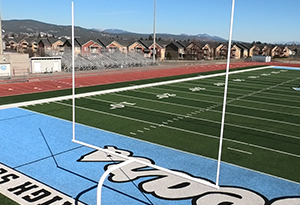 Endzone camera equipment during football game