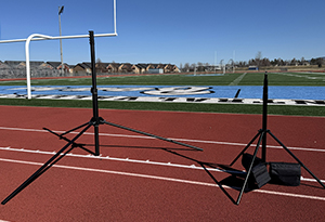 Endzone camera equipment during football game